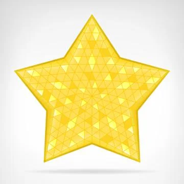 Golden triangular star web element isolated 스톡 일러스트