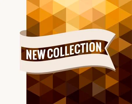 Golden triangular tag, Waving flag with shadow. Vector illustration banner. 스톡 일러스트