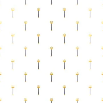Golden trident pattern representing sea power and mythology 库存插图
