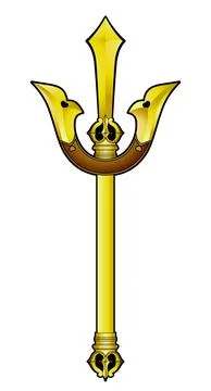 Golden Trident vector illustration Stock Illustration