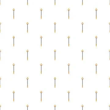 Golden trident weapon seamless pattern representing ancient mythology Stock-Illustration