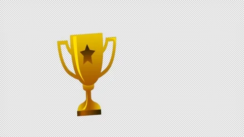 Golden Trophy - Alpha Stock Footage 258601789