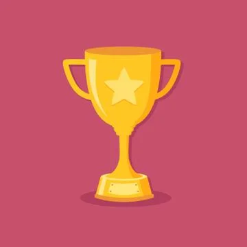 Golden Trophy Cup Flat Design Stock-Illustration