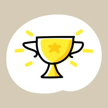 Golden trophy cup icon Stock Illustration