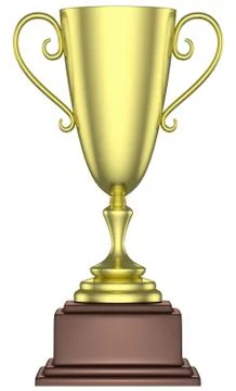 Golden trophy cup isolated Stock Illustration