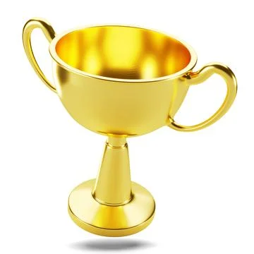 Golden trophy cup isolated on white background Stock Illustration