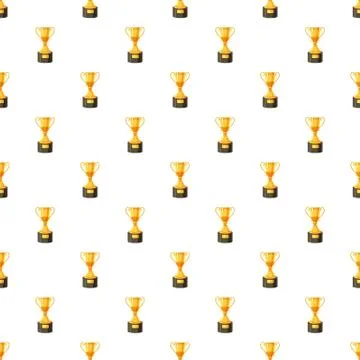 Golden trophy cup pattern Stock Illustration