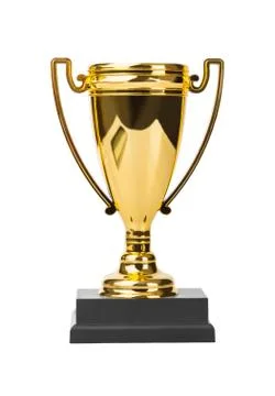 Golden trophy cup Stock Photos