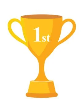 Golden Trophy Cup With Star Vector Illustration On A White Background Stock Illustration