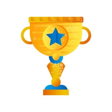 Golden trophy cup vector Illustration on a white background Stock Illustration
