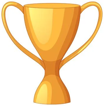 Golden Trophy Cup Vector Illustration Isolated on White Background Stock Illustration
