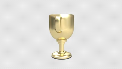 Golden trophy icon concept loop 3d animation video with alpha channel Video stock 303072537