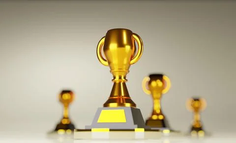 Golden trophy isolated on background Stock Illustration
