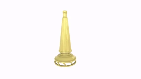 Golden trophy isolated on white background Stock Footage 306785449