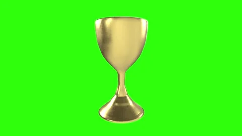 Golden trophy isolated on white background Stock Footage 308452349