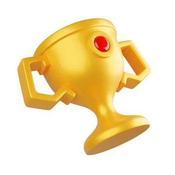 Golden trophy with red gem Stock Illustration
