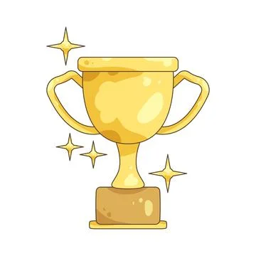 Golden trophy with sparkles Illustrazione stock