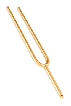 Golden Tuning Fork or copper tuning fork. 3D rendering Stockillustratie