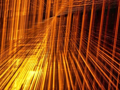 Golden tunnel - abstract computer generated 3d illustration Stock Illustration