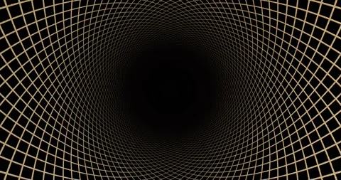 The golden tunnel from the grid. 3D render Stock Footage 219930929