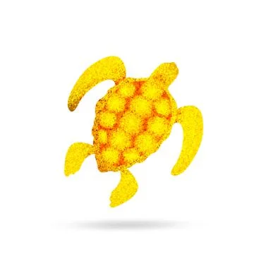 Golden turtle - sparkling turtle logo Stock Illustration