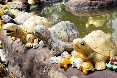 Golden turtle Statue Stock Photos
