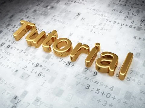 : Golden Tutorial on digital background Stock Illustration