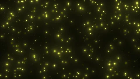 Golden twinkling stars magic loop animation isolated on black background Vidéo 336945345