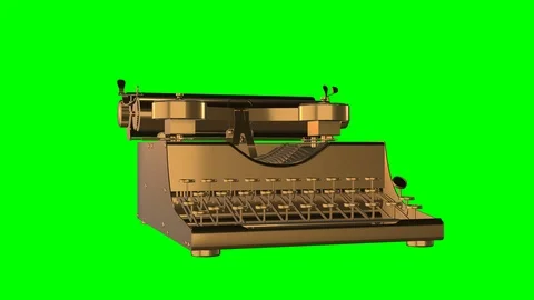 Golden typewriter spin loop Stock Footage 87266778