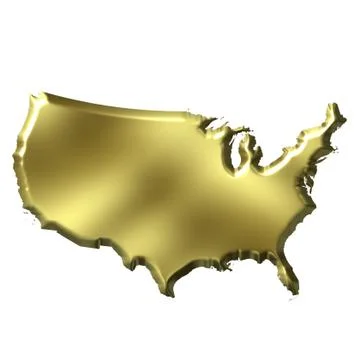 Golden USA Map Stock Illustration
