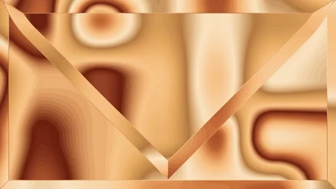 Golden V Shape Frame on Liquid Molten Metal Surface Seamless Loop Video 库存影片 340334749