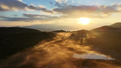 Golden valley mist. Stock Footage 320256407