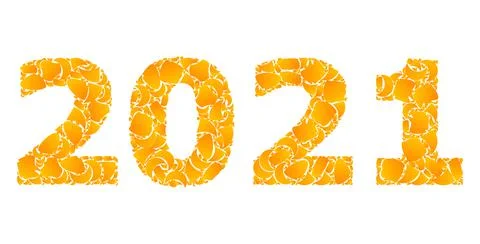Golden Vector 2021 Year Digits Mosaic Icon 스톡 일러스트