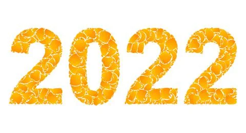 Golden Vector 2022 Year Digits Mosaic Icon 스톡 일러스트