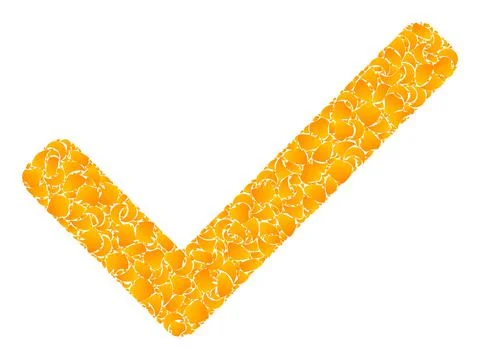 Golden Vector Accept Tick Mosaic Icon Stock Illustration