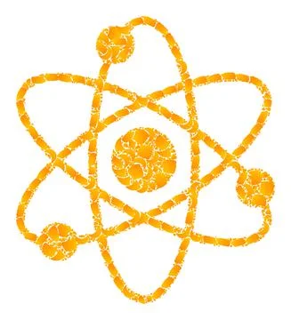 Golden Vector Atom Electrons Mosaic Icon 库存插图
