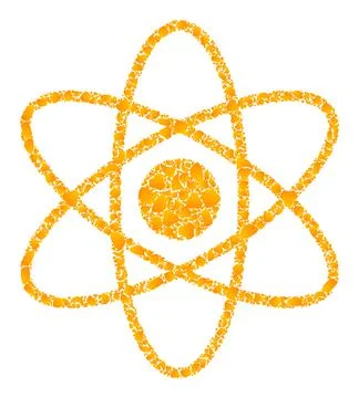 Golden Vector Atom Mosaic Icon Illustrazione stock