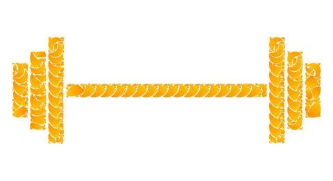 Golden Vector Barbell Mosaic Icon 스톡 일러스트