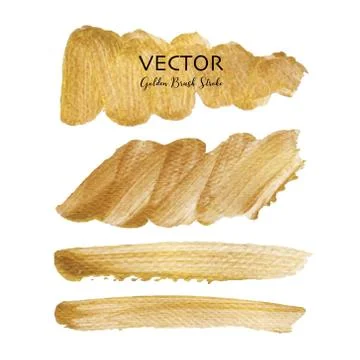 Golden vector brush stroke, Gold texture paint stain, Vector illustration. Illustrazione stock