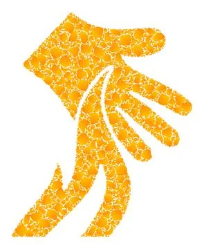 Golden Vector Burn Hand Mosaic Icon 스톡 일러스트