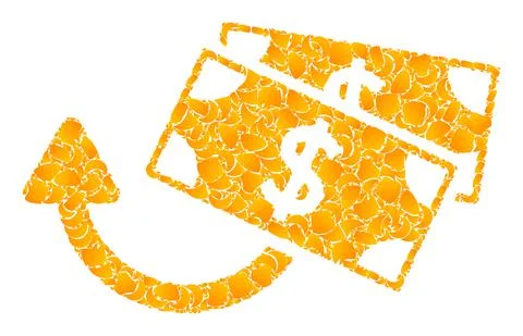 Golden Vector Dollar Banknotes Refund Mosaic Icon Illustrazione stock