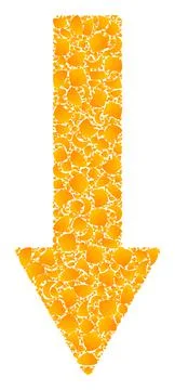 Golden Vector Down Arrow Mosaic Icon Stockillustratie