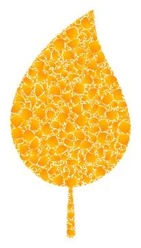 Golden Vector Floral Leaf Mosaic Icon 스톡 일러스트