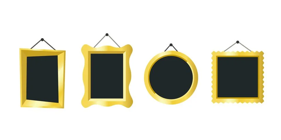 Golden vector frames Stock Illustration