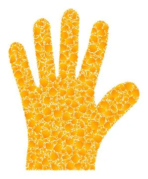 Golden Vector Hand Palm Mosaic Icon 스톡 일러스트