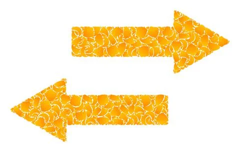 Golden Vector Horizontal Exchange Arrows Mosaic Icon Stock Illustration