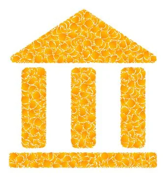 Golden Vector Library Building Mosaic Icon Ilustração Stock