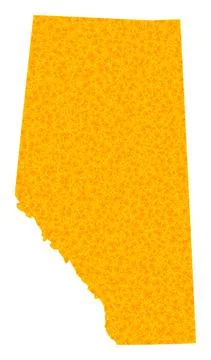 Golden Vector Map of Alberta Province Stock Illustration