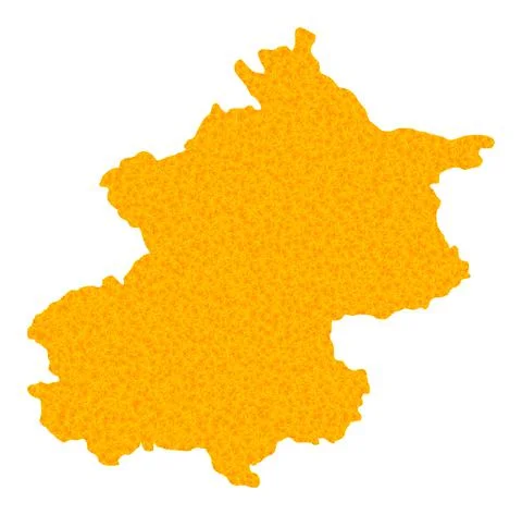 Golden Vector Map of Beijing Municipality Illustrazione stock