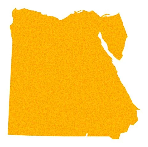 Golden Vector Map of Egypt Stock Illustration